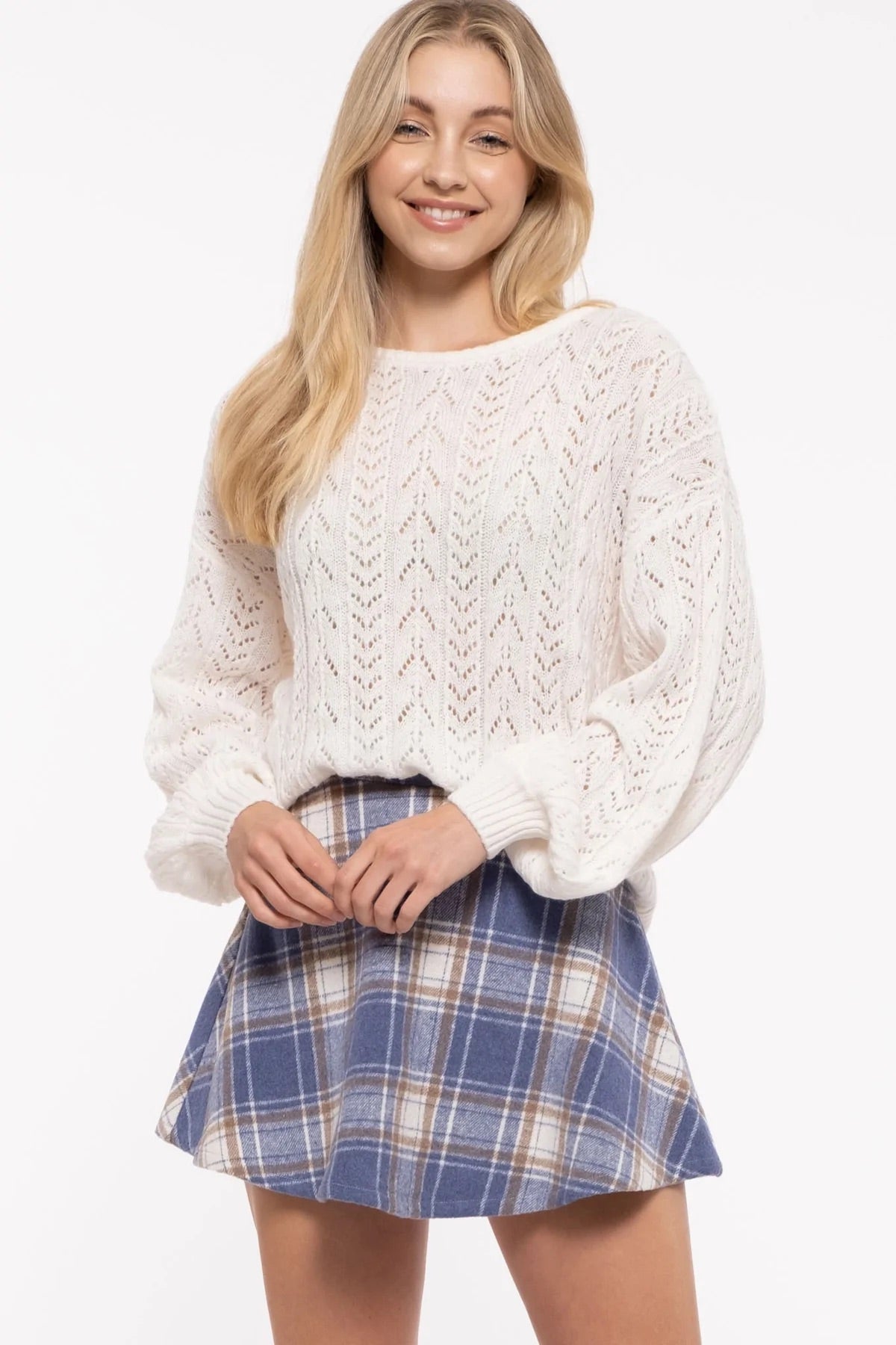 Eyelet Knit Sweater - Lark & Lily Boutique