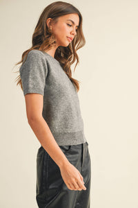 Short Sleeve Crew Neck Sweater