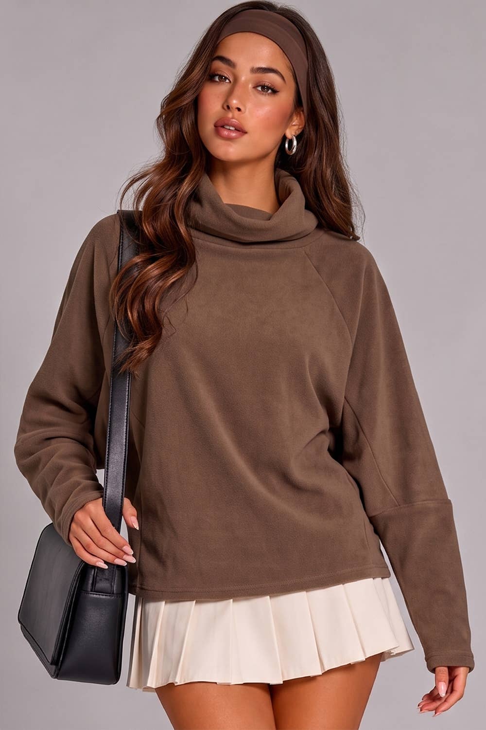 Soft Cowl Neck Knit Top