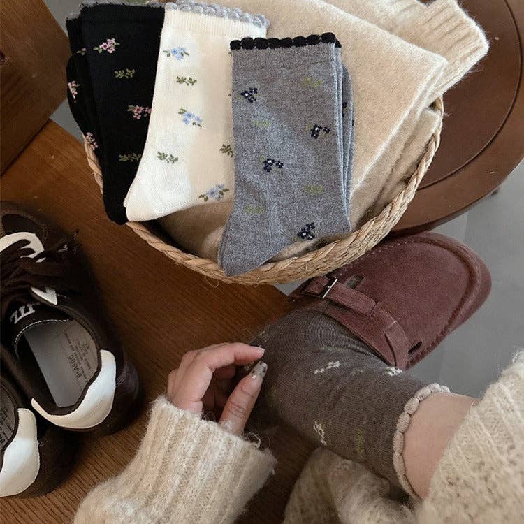 Floral Crew Socks