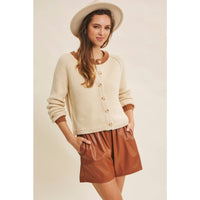 Contrast Button Front Cardigan