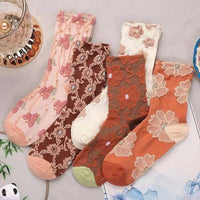 Vintage Floral Printed Socks (5 Pairs)