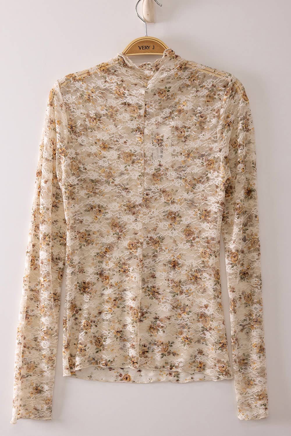 Sheer Mesh Lace Knit Top