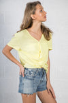 Front Knot Short Sleeve Top