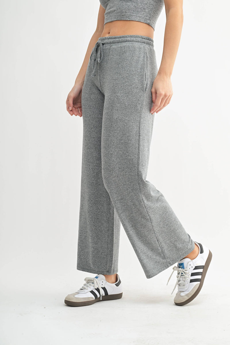 Brushed Wide Leg Lounge Pants