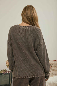 Washed Henley Sweater