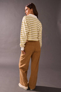 PT17177-1 - Striped long-sleeve collar polo shirts