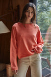 Rolled Round Neck Pullover Sweater
