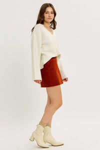 CLOUD SOFT OVERSIZED RIBBED SWEATER TOP WITH BELL SLEEVES