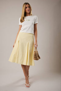 Cotton Poplin Midi Skirt