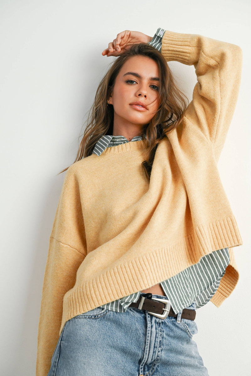 Tie-back Sweater - Yellow