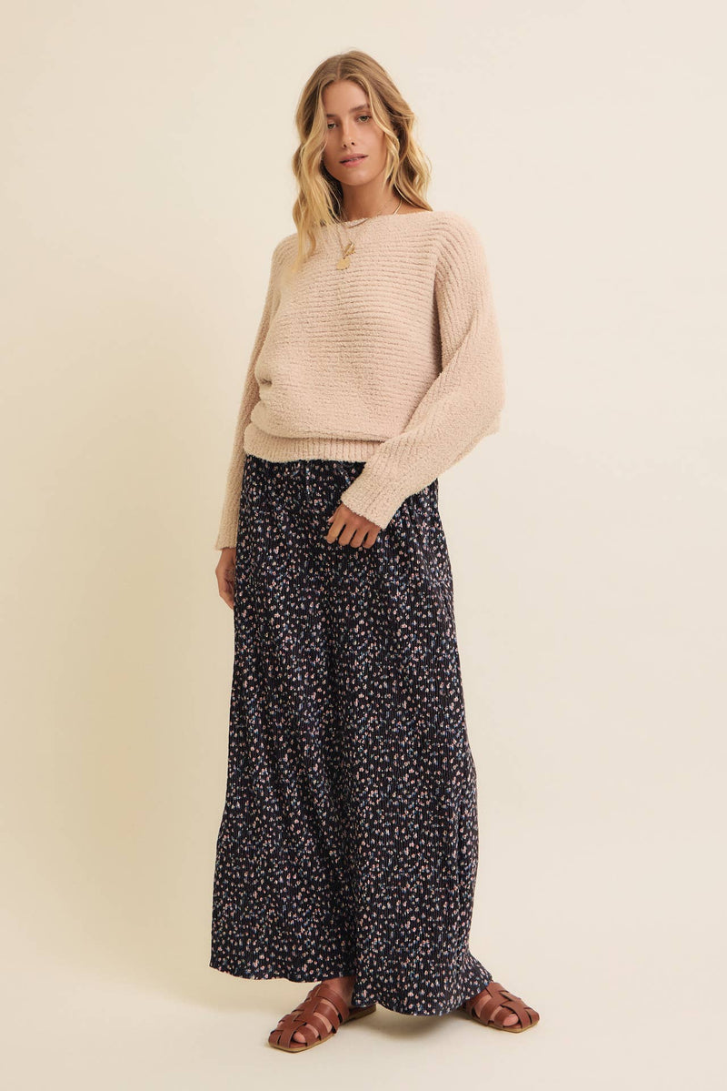 Relaxed Fit Boat Neck Sweater