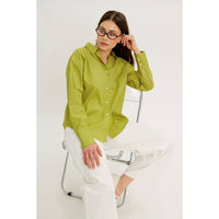 COTTON STRIPE BUTTON-DOWN SHIRT WITH LAPEL COLLAR