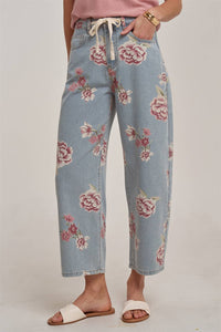 Floral Print Denim