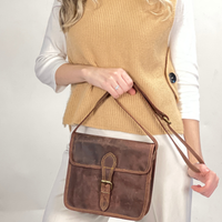 Cavalier Crossbody One Buckle-Dark Brown