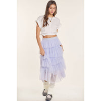 GATHERED SIDE GRUNGE CROP COTTON TOP