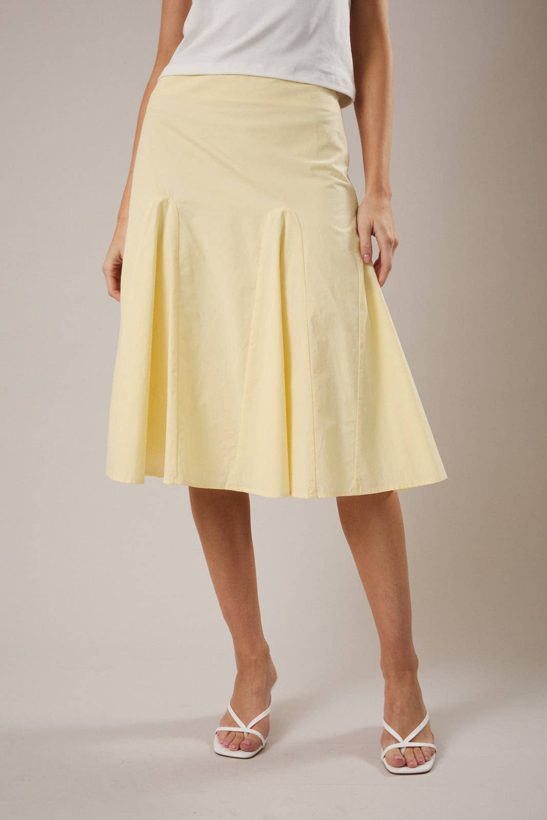 Cotton Poplin Midi Skirt