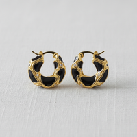 Leopard Enamel Circle Earrings