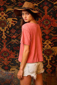 'MIDWEST' Mineral Washed Graphic Top