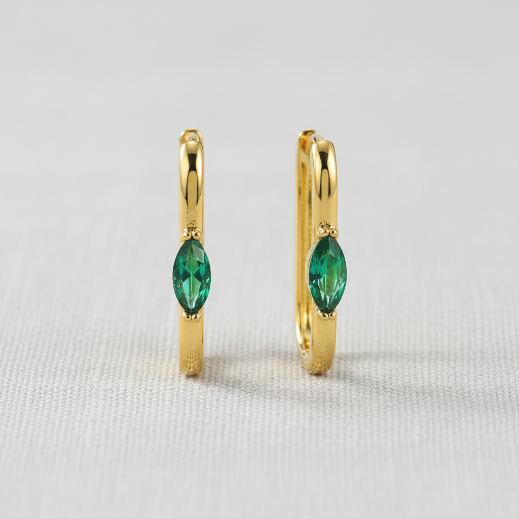 18k Gold Plated Square Ear Cuff