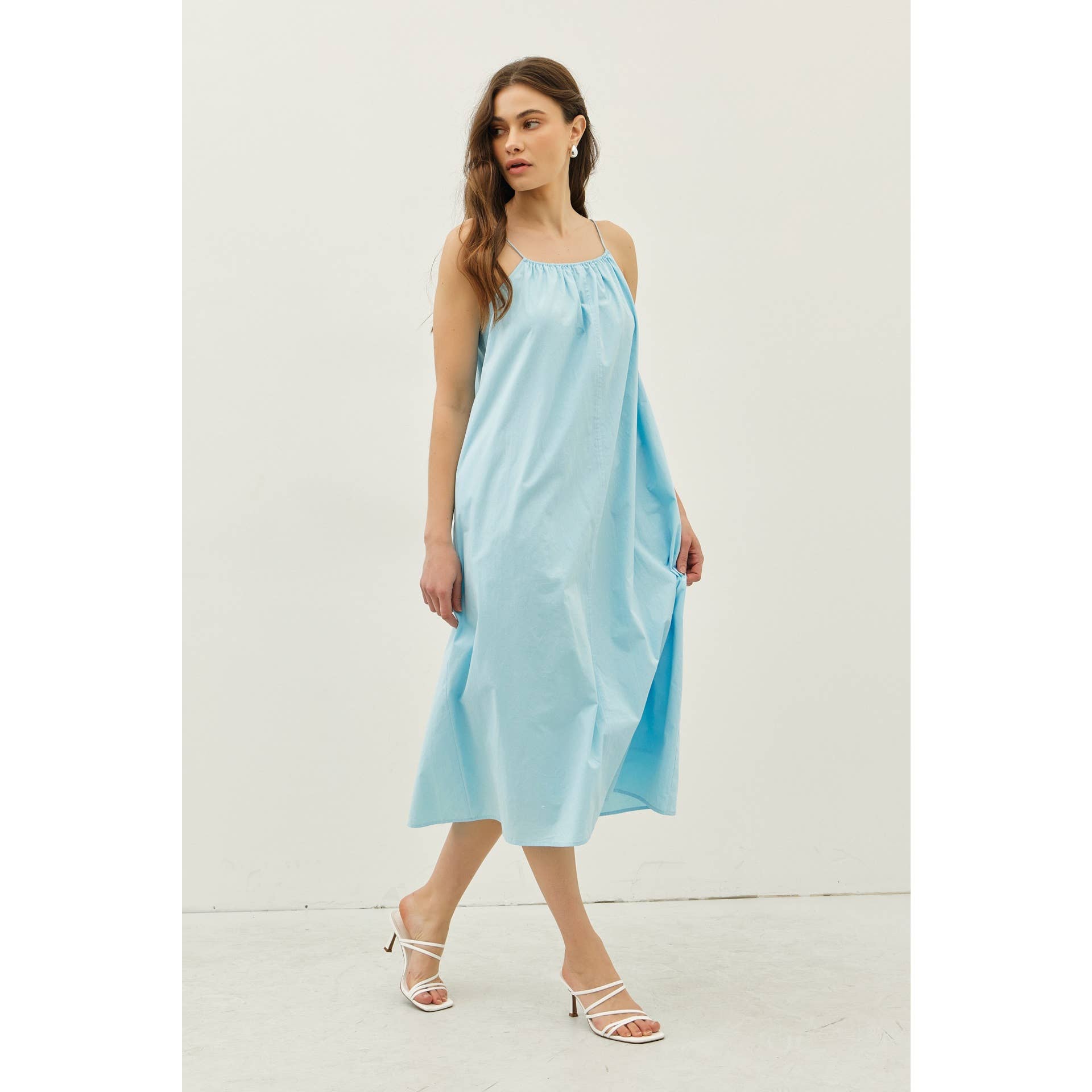 Cotton Poplin Midi Dress