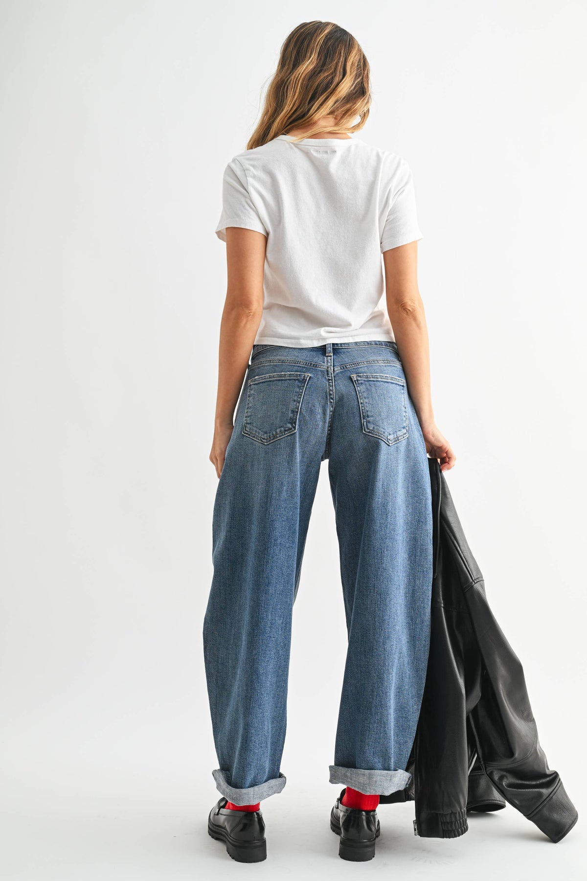 Cuffed Barrel Jean - MEDIUM DENIM - JP420