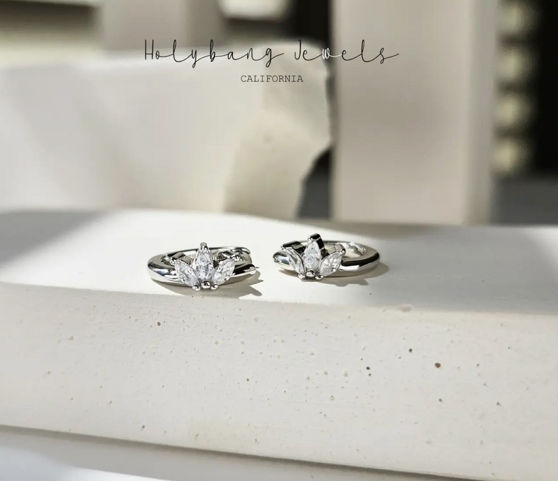 Marquise Huggie Earrings