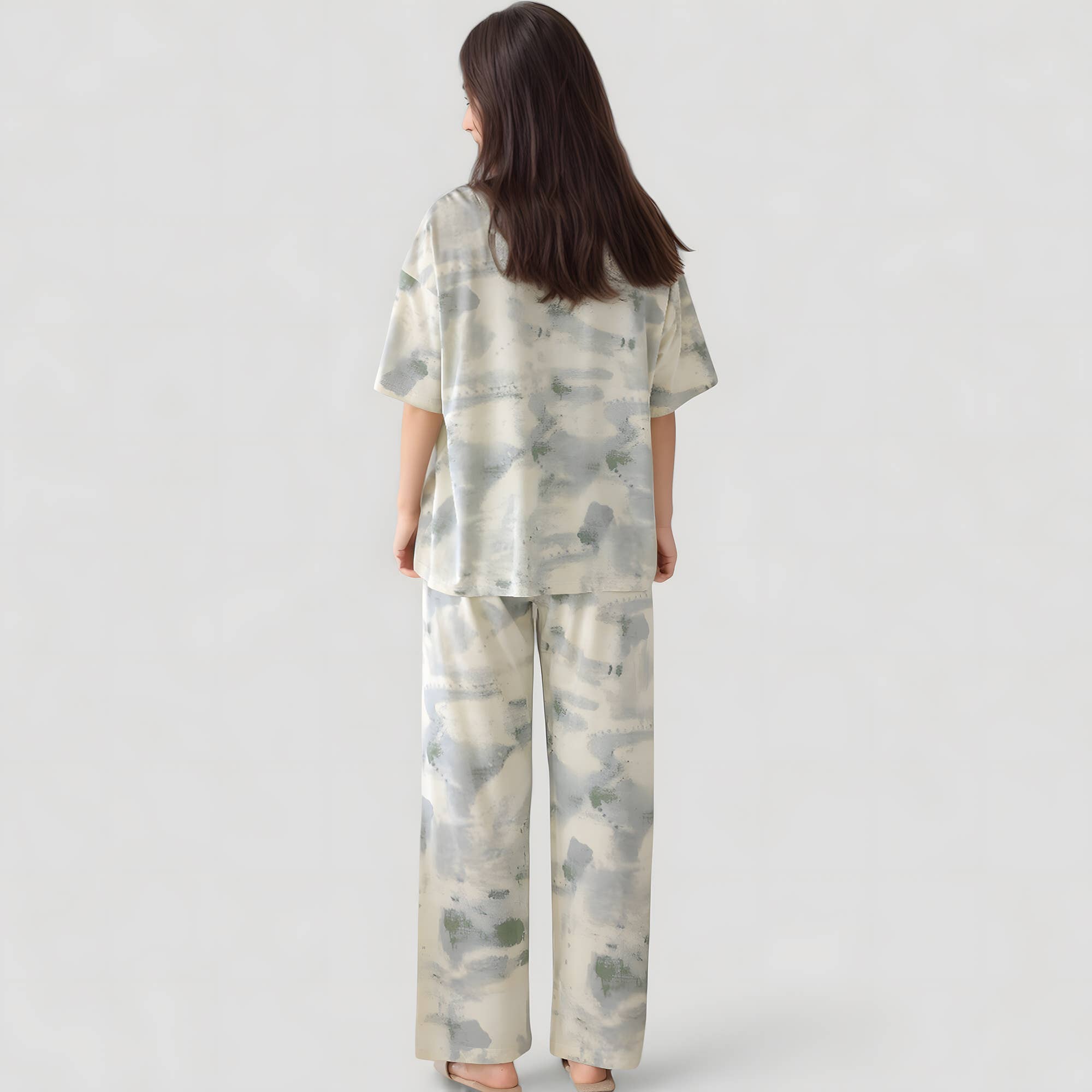 Watercolor Print Pajama Set