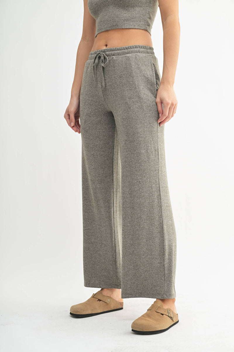 Brushed Wide Leg Lounge Pants