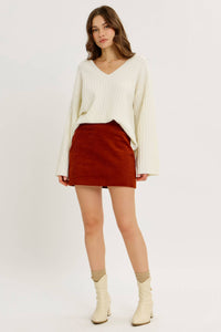 CLOUD SOFT OVERSIZED RIBBED SWEATER TOP WITH BELL SLEEVES