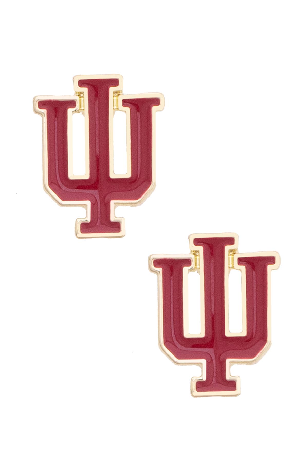 Indiana Hoosiers Stud Earrings in Shiny Gold