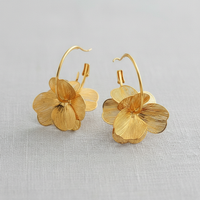 Gold Floral Hoop Earrings