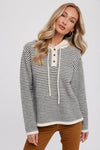 Henley Sweater with Hood