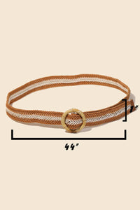 Two Tone Striped Braided Belt