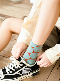 Simple Polka Dot Mid Calf Socks (5 Pairs)