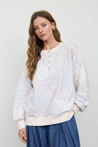 Quilted Henley Sweater
