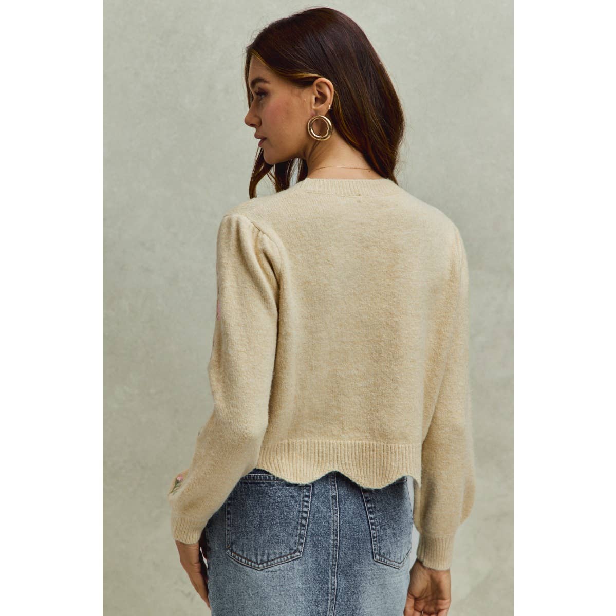 Floral Embroidered Sweater