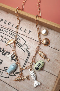 Porcelain Fish Charm Necklace