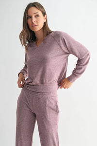 Brushed Hacci Lounge Long Sleeve Henley