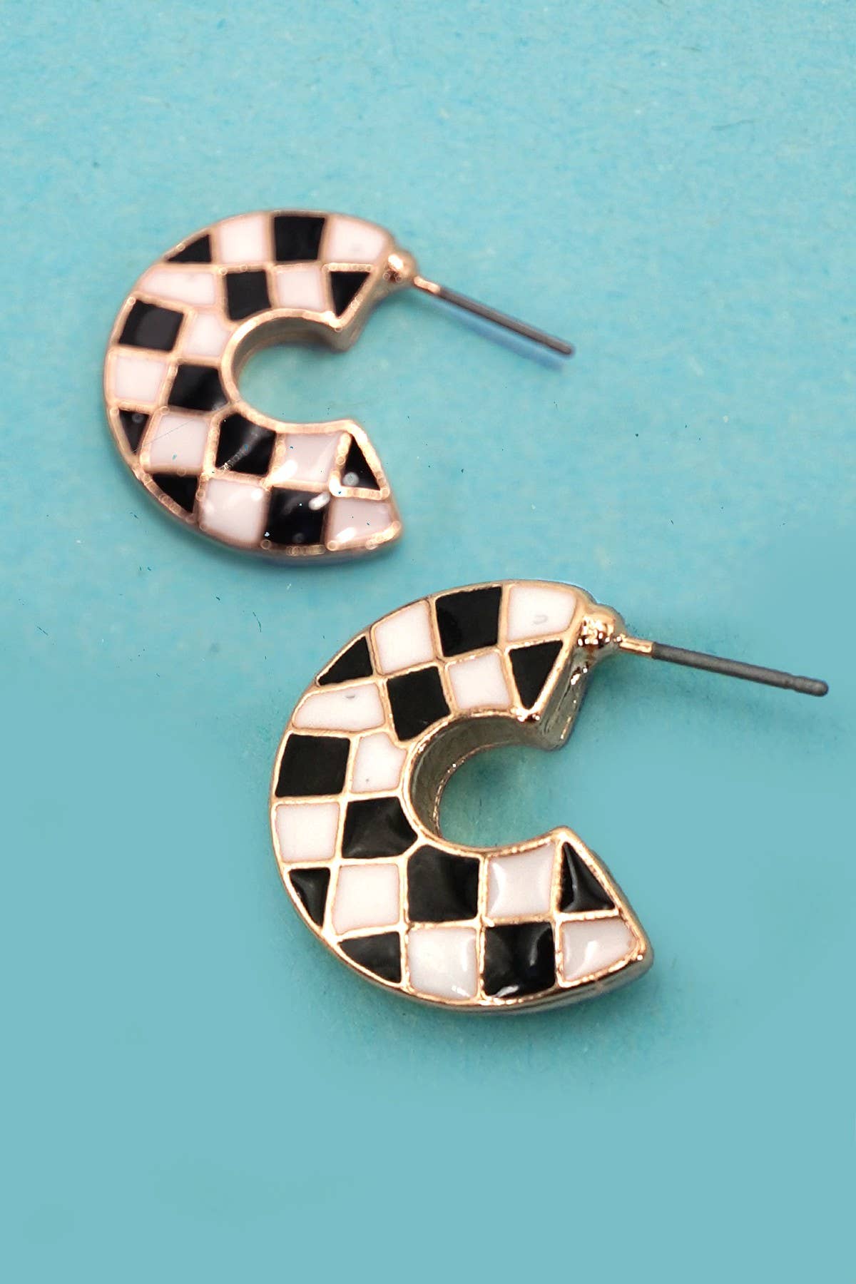 Checker Hoop Earrings