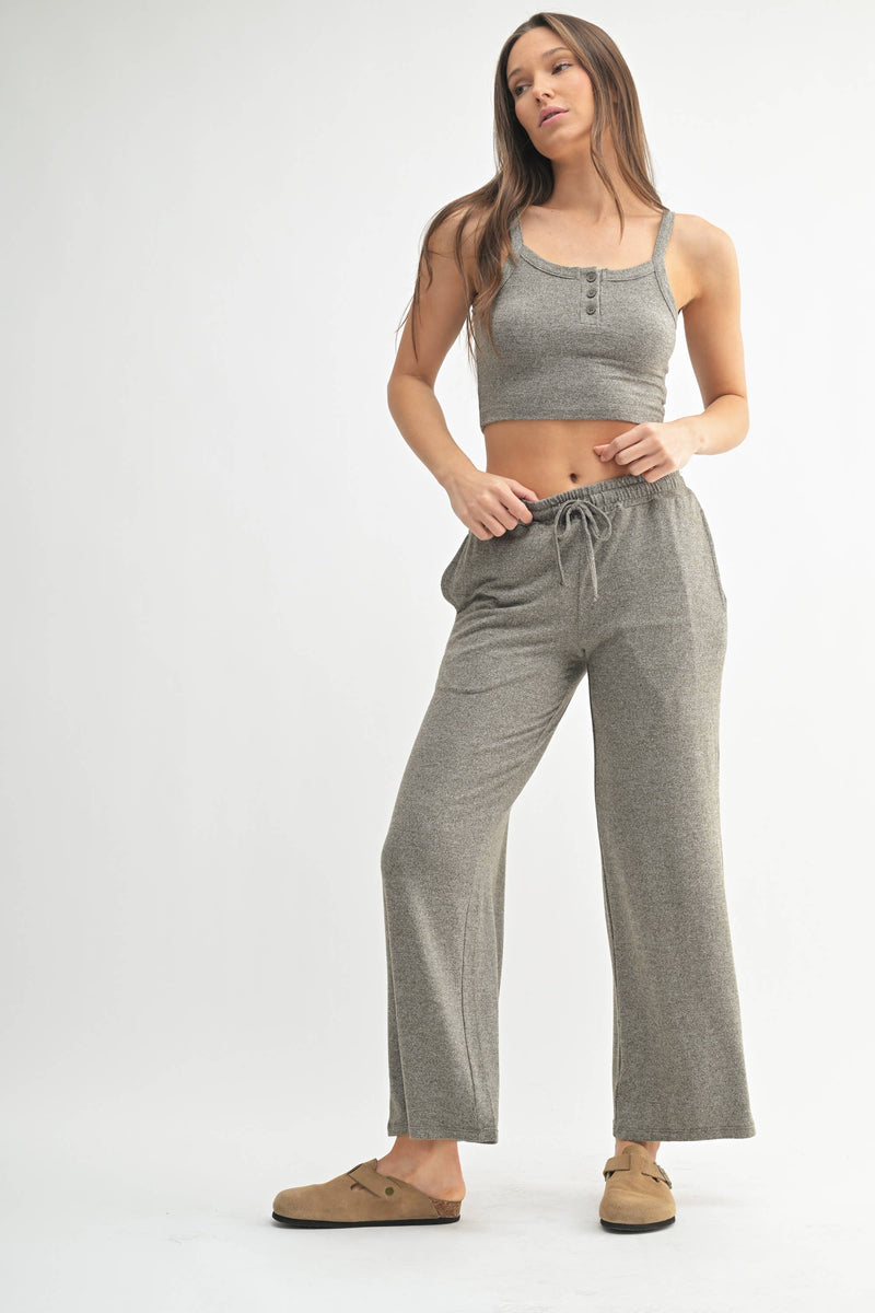 Brushed Wide Leg Lounge Pants