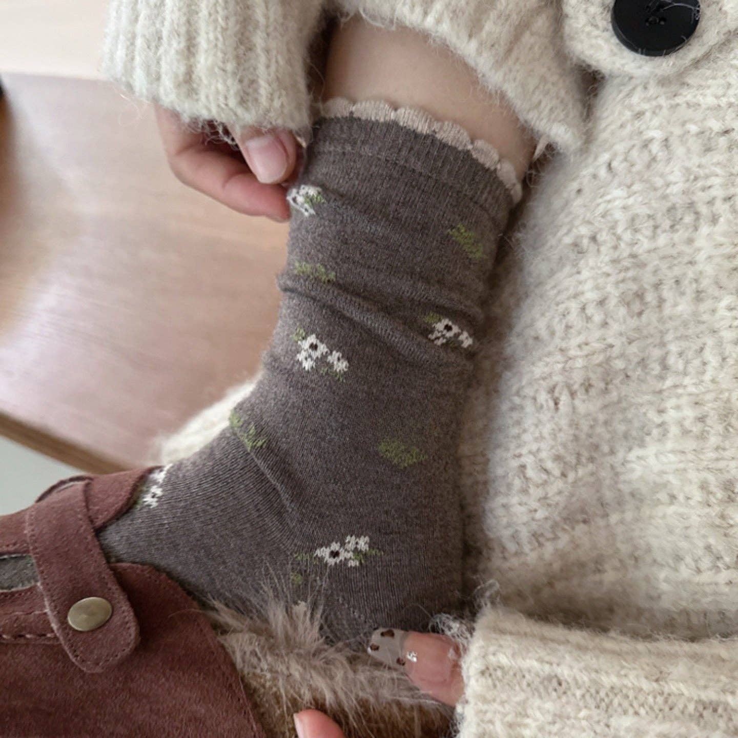 Floral Crew Socks