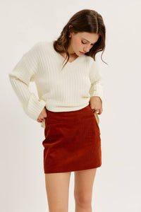 CLOUD SOFT OVERSIZED RIBBED SWEATER TOP WITH BELL SLEEVES