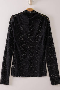 Sheer Mesh Lace Knit Top