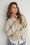 Tie-back Sweater - Taupe