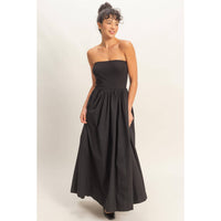 Strapless Flowy Midi Dress