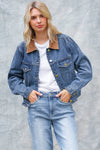 Corduroy Collar Denim Jacket