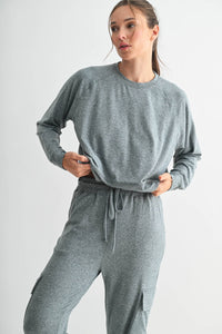 Brushed Hacci Lounge Long Sleeve Pullover
