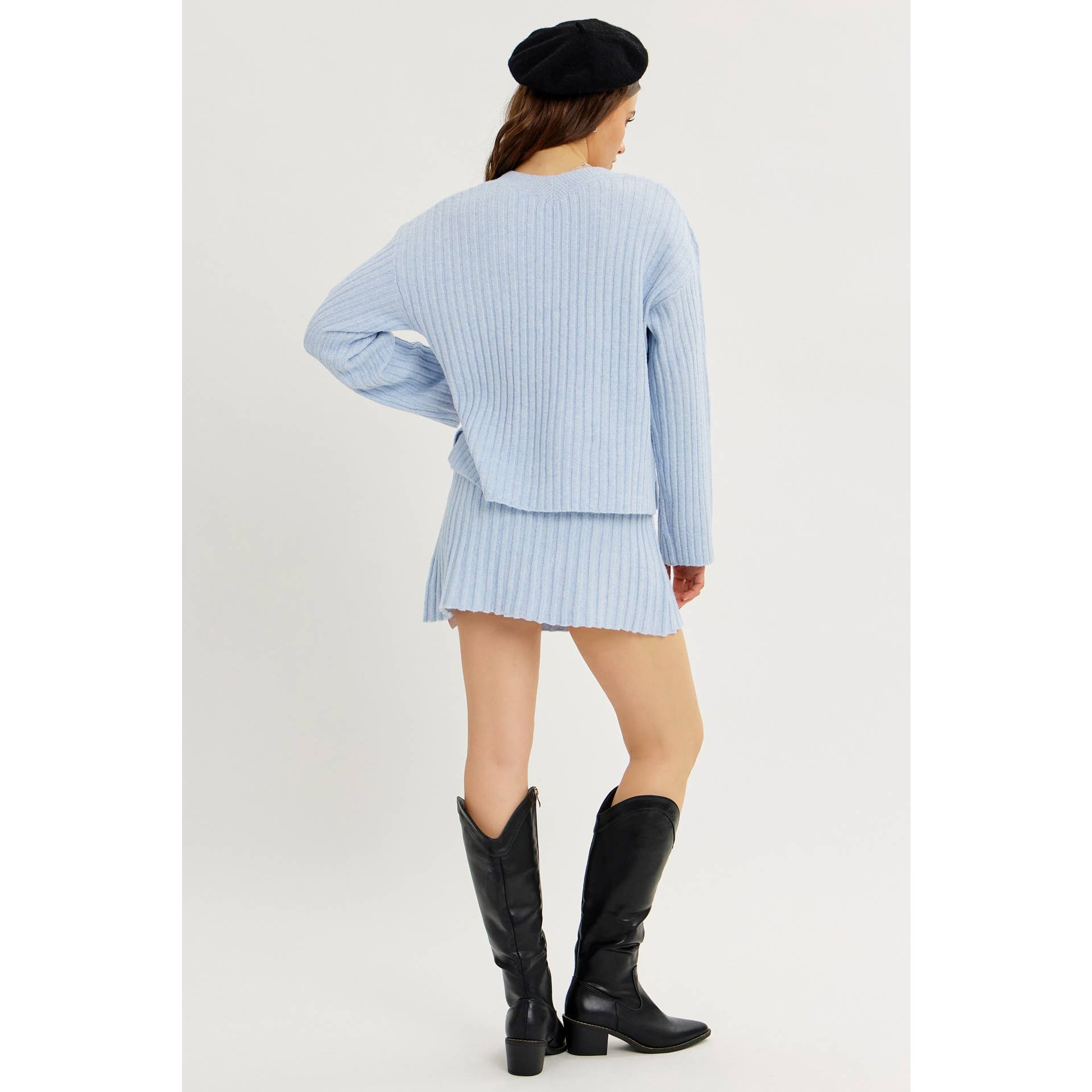 CLOUD SOFT OVERSIZED RIBBED SWEATER TOP WITH BELL SLEEVES