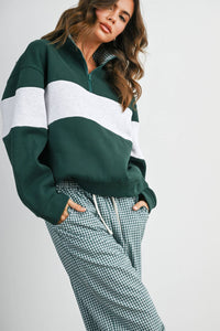 Colorblock Quarter-Zip Sweatshirt-BMT8510